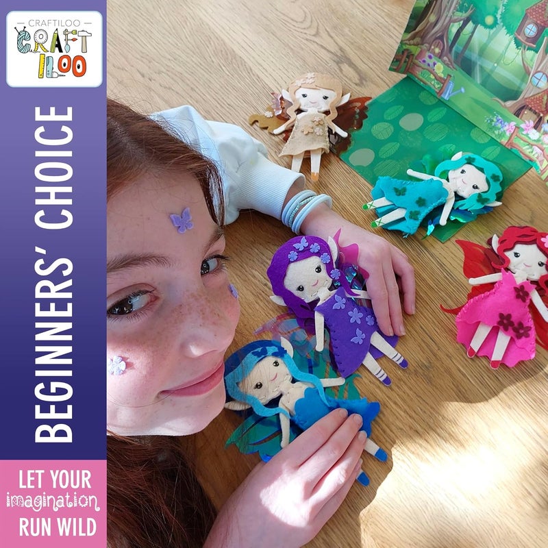 CRAFTILOO Fairy Elves Sewing Kit for Kids, Fun and Educational Fairytale Craft Set for Boys and Girls Age 7-12, Sew Your Own Felt Fairy Craft Kit for Beginners (Garden Rainbow Fairies Kit) - Image 5